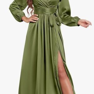 Elegant Olive Green Maxi Dress used one time
